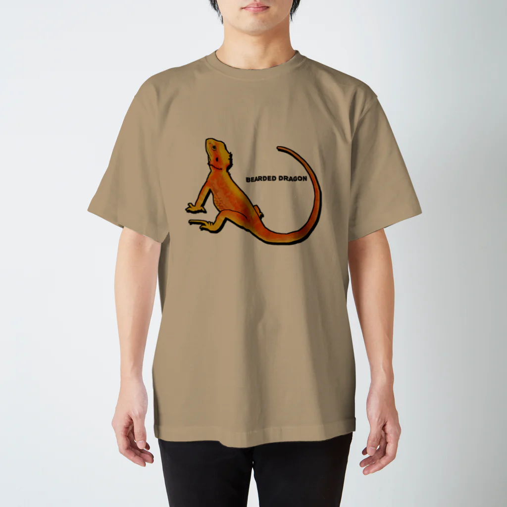 Sumireptiles🐍__爬虫類・生き物グッズのフトアゴ(レッド系) スタンダードTシャツ