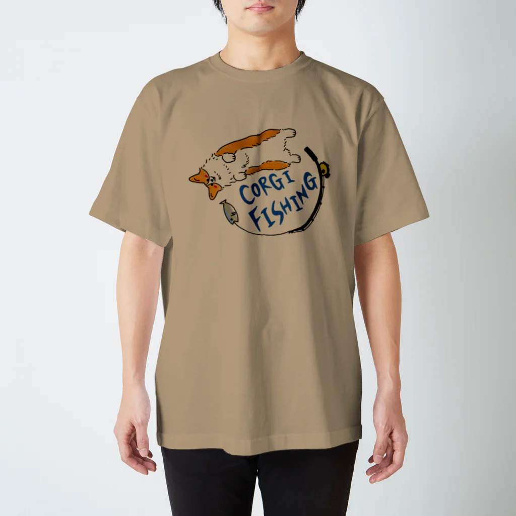 はじやのコーギーフィッシングT c スタンダードTシャツ