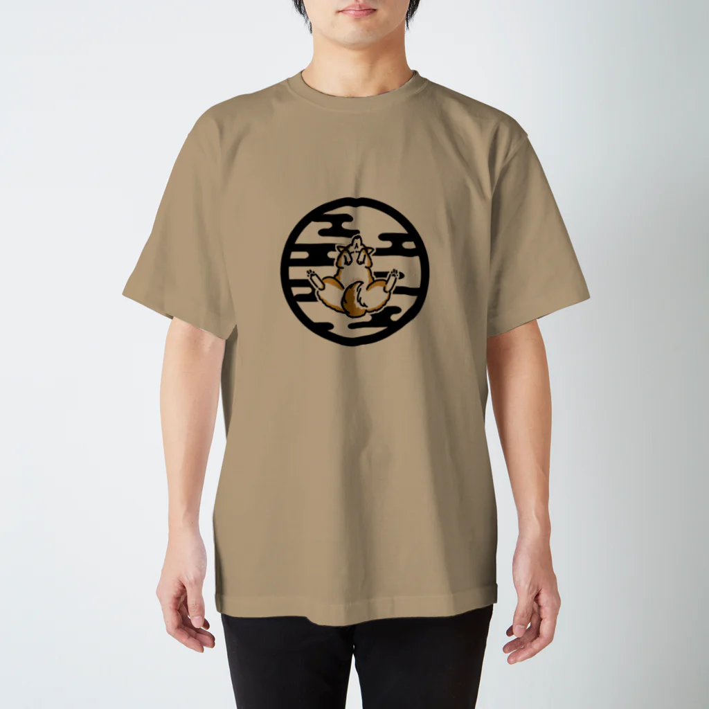 真希ナルセ（マキナル）のへそ天で熟睡（赤柴） スタンダードTシャツ