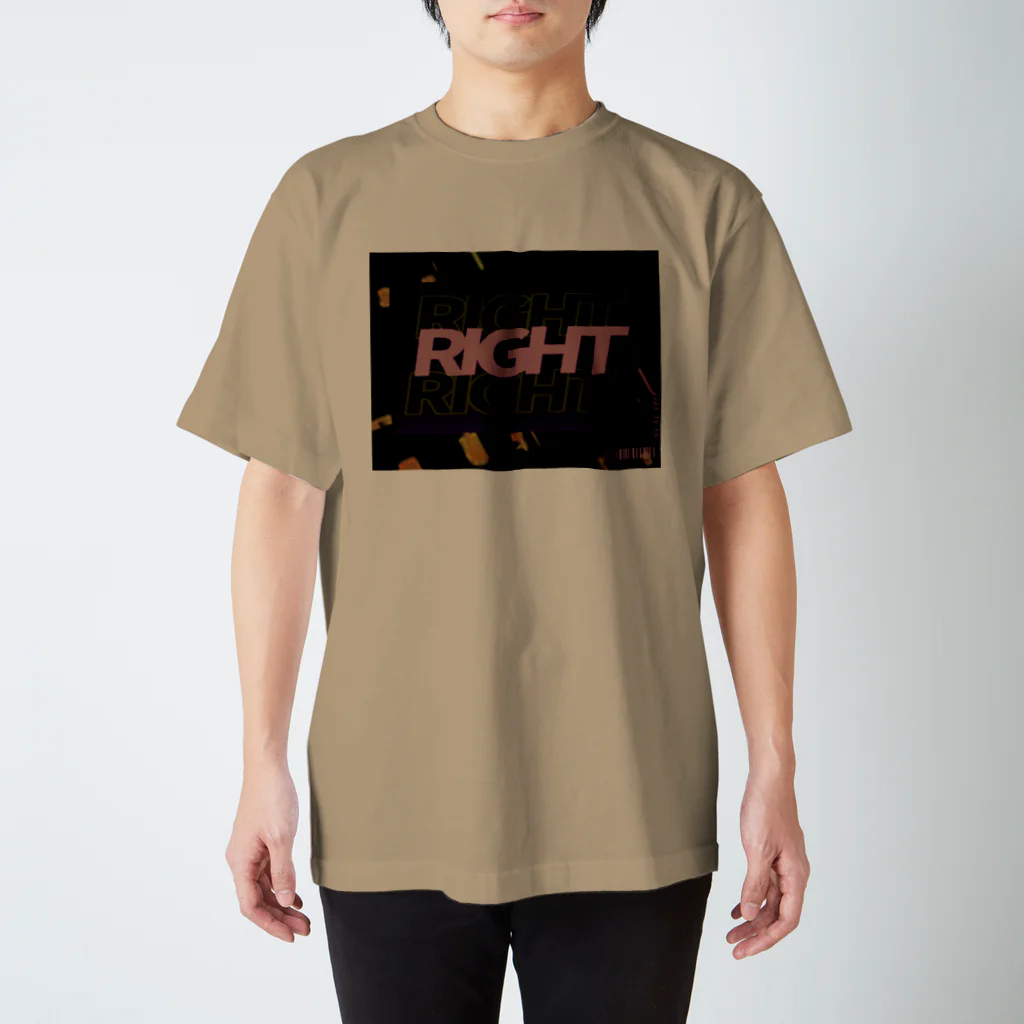 PHANT-ﾌｧﾝﾄ-のRIGHT/くすみ、黒 Regular Fit T-Shirt