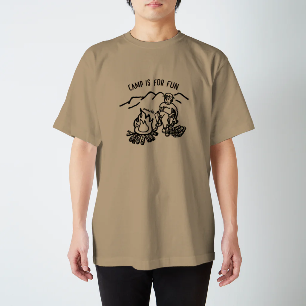 Too fool campers Shop!のCAMP IS FOR FUN01(黒文字) スタンダードTシャツ