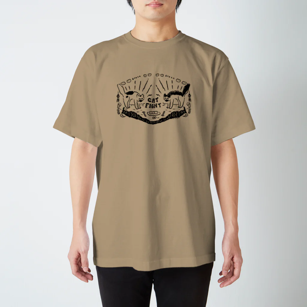 ハマダ豆丸:mmmrの🥟猫の喧嘩🥟 Regular Fit T-Shirt