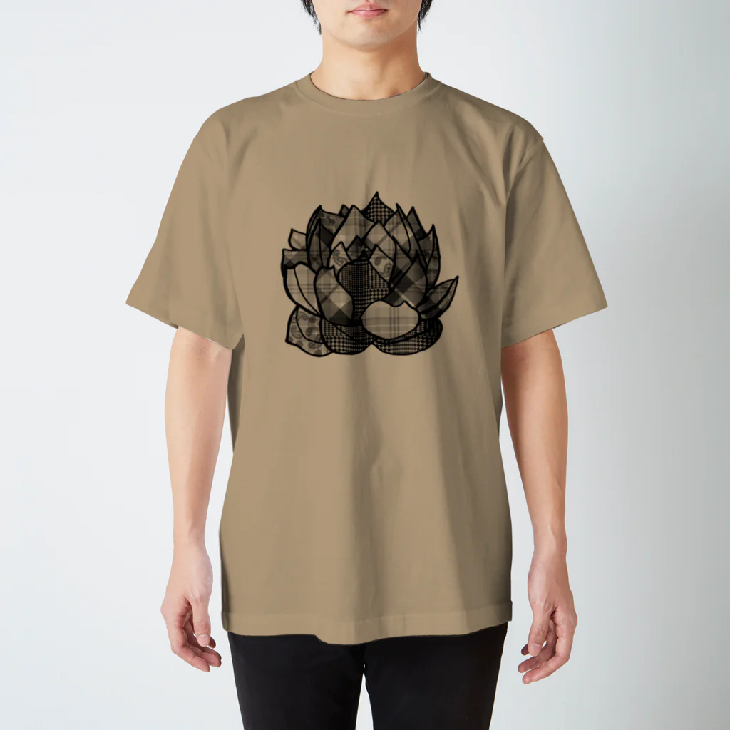 すずらん工房の多肉植物　モノトーン スタンダードTシャツ