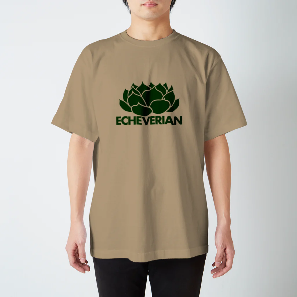 Mrs.Succulentのエケベリアンロゴ（緑） スタンダードTシャツ