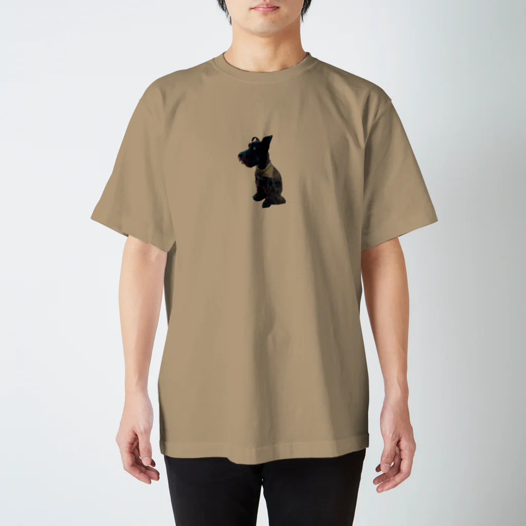 KURO のおすわりKURO シュナウザー 黒い犬 dog クロ スタンダードTシャツ