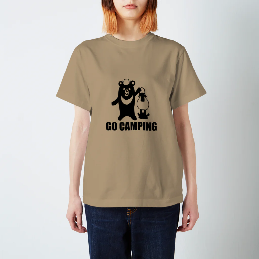 id-linkのキャンプ好きなクマとランタン スタンダードTシャツ