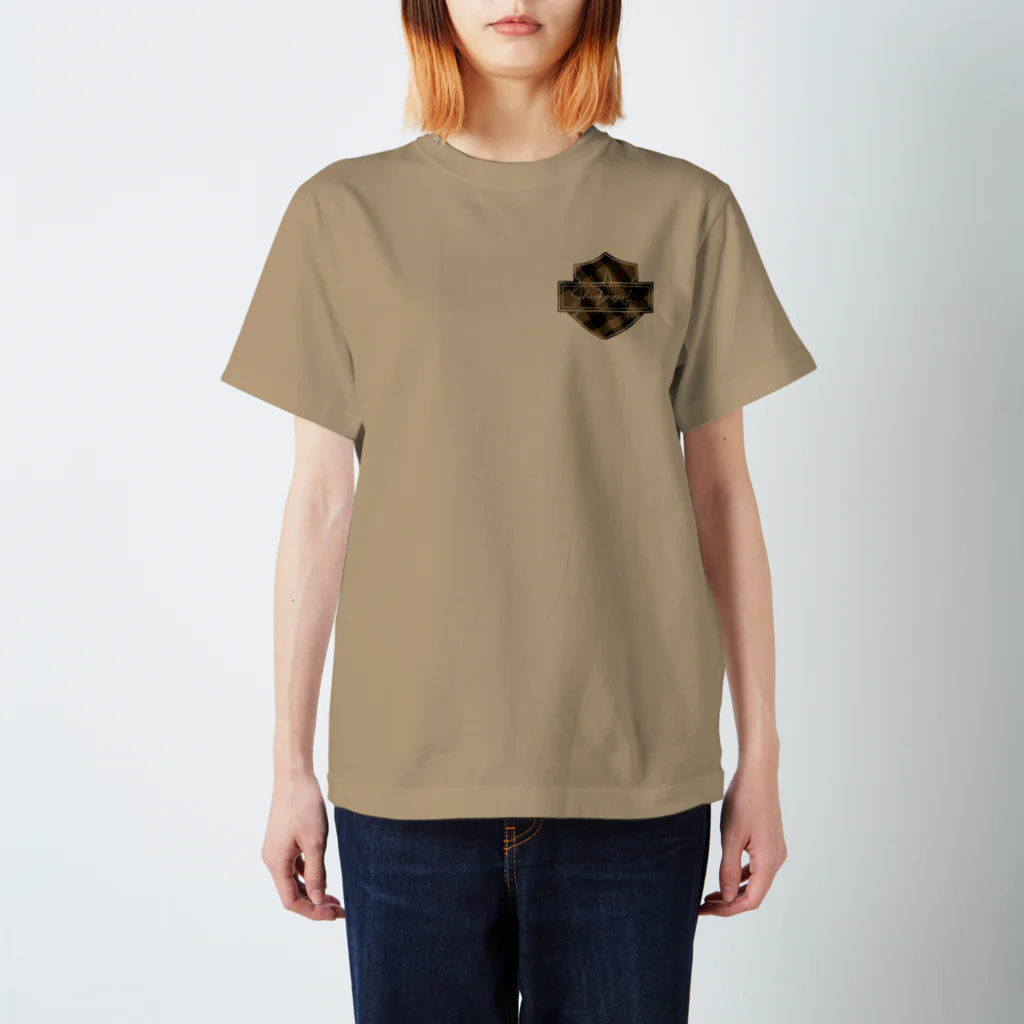 Shine girls OFFICIALショップのShine girlsオリジナルTシャツ（茶エンブレム） スタンダードTシャツ
