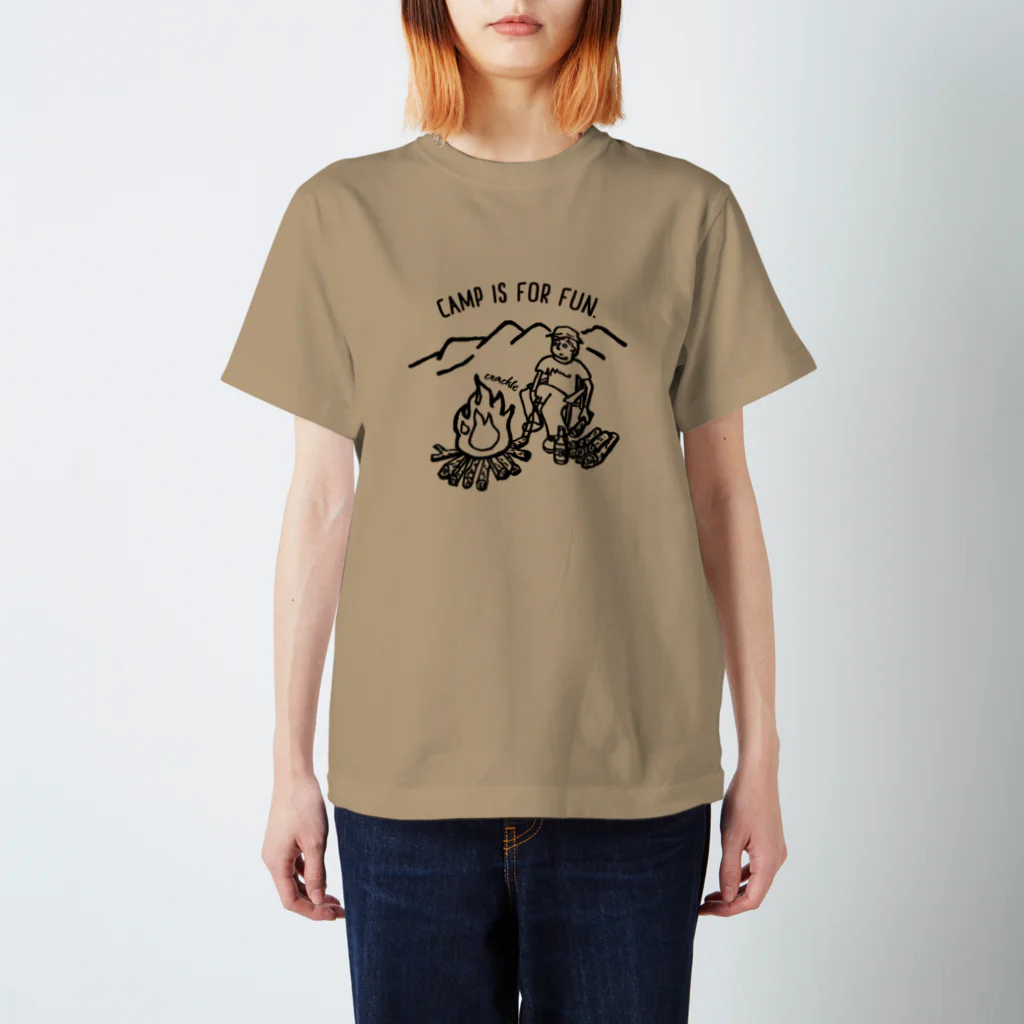 Too fool campers Shop!のCAMP IS FOR FUN01(黒文字) スタンダードTシャツ