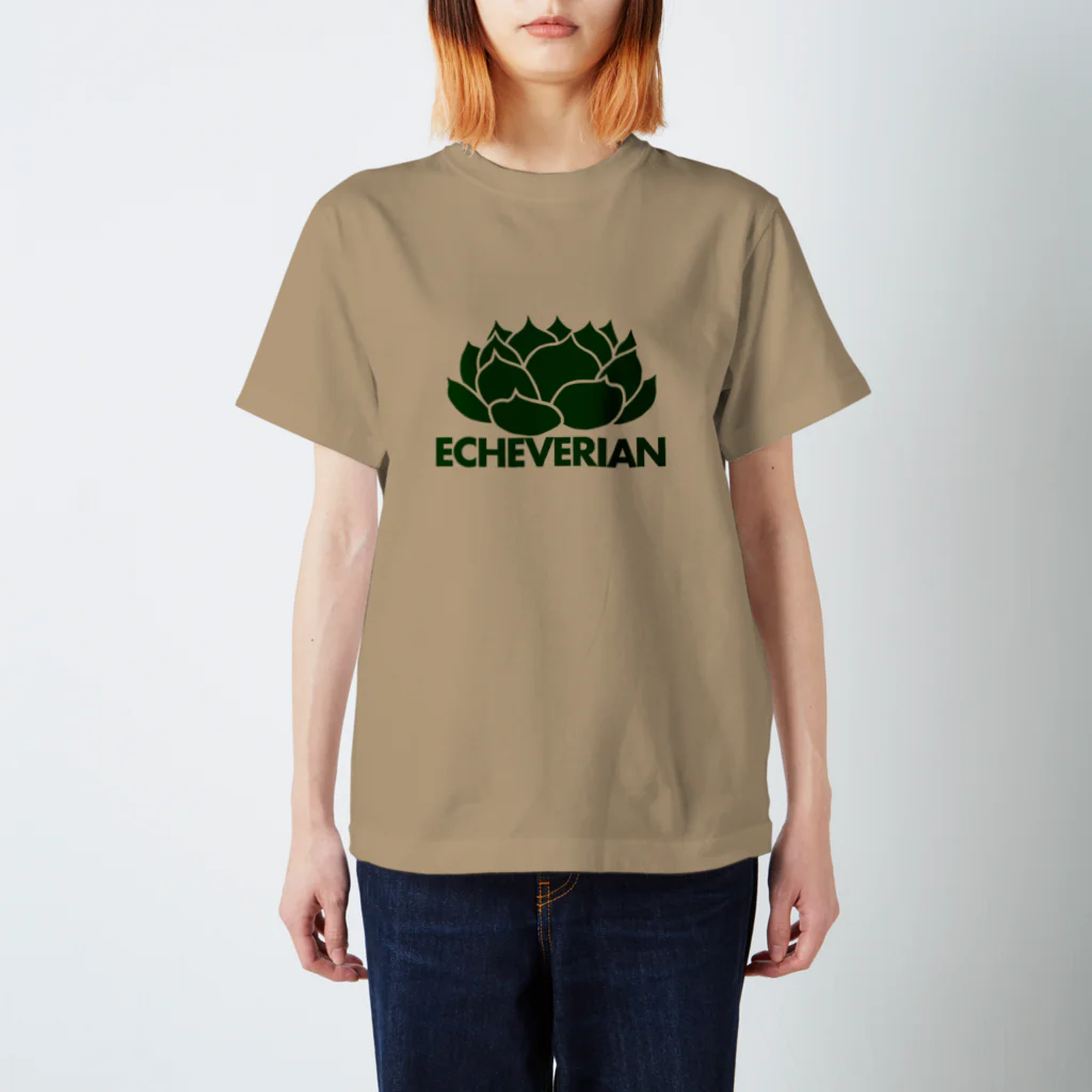 Mrs.Succulentのエケベリアンロゴ（緑） スタンダードTシャツ