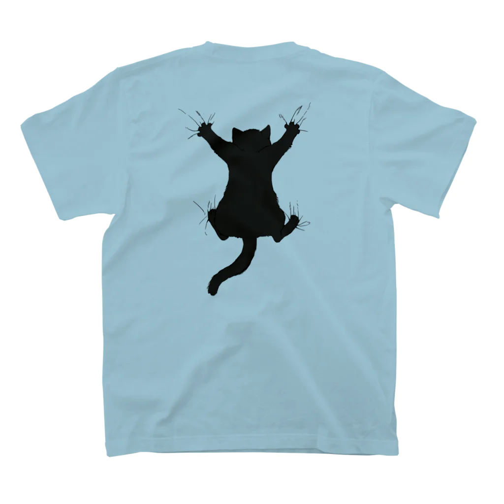 あふぐろ屋のひっつき黒猫（背面プリントのみVer.） スタンダードTシャツの裏面