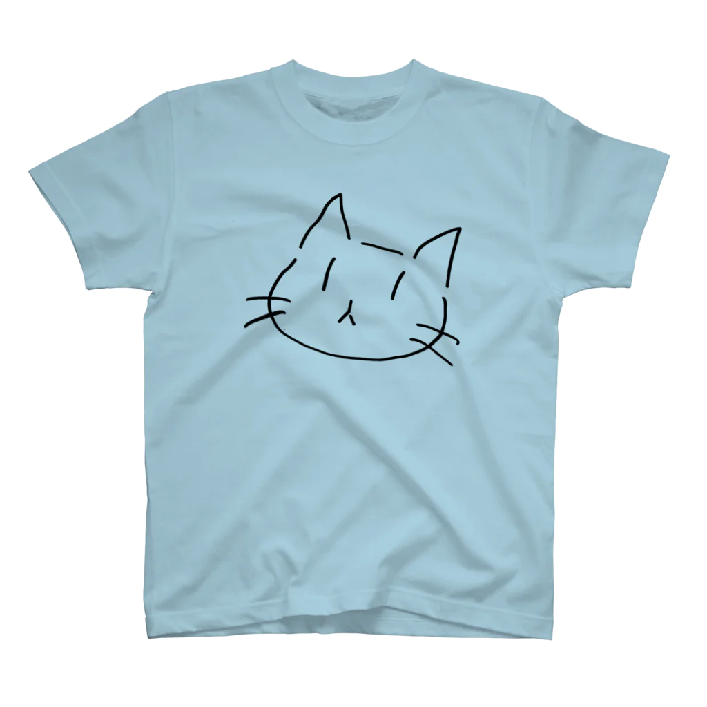 なんだこれTシャツとトーバッグのNEKO（ねこ・顔のみ・白猫） スタンダードTシャツ