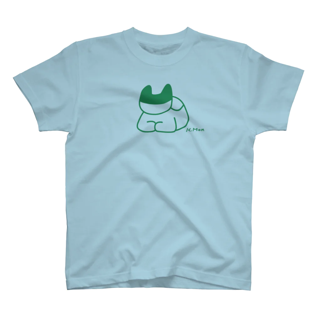 MONKUMIKOの座るこねこ（緑） Regular Fit T-Shirt