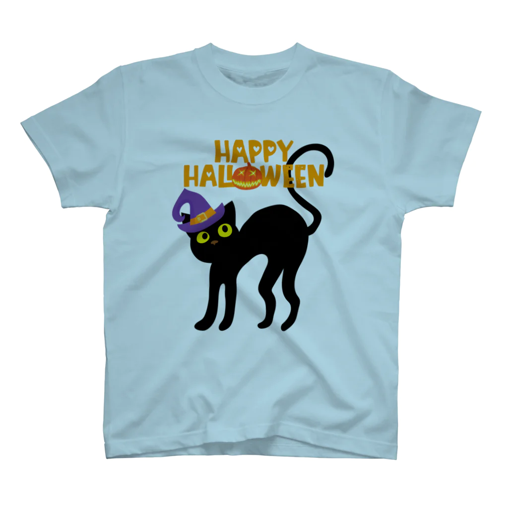 ねこふんじゃダメの魔女っ子猫のハッピーハロウィン スタンダードTシャツ