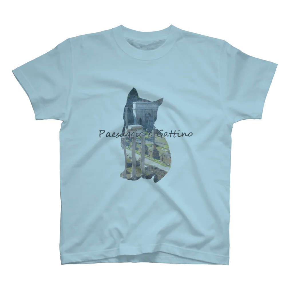 Lunatic Cat-ismのPaesaggio e gatto-Foro Romano スタンダードTシャツ