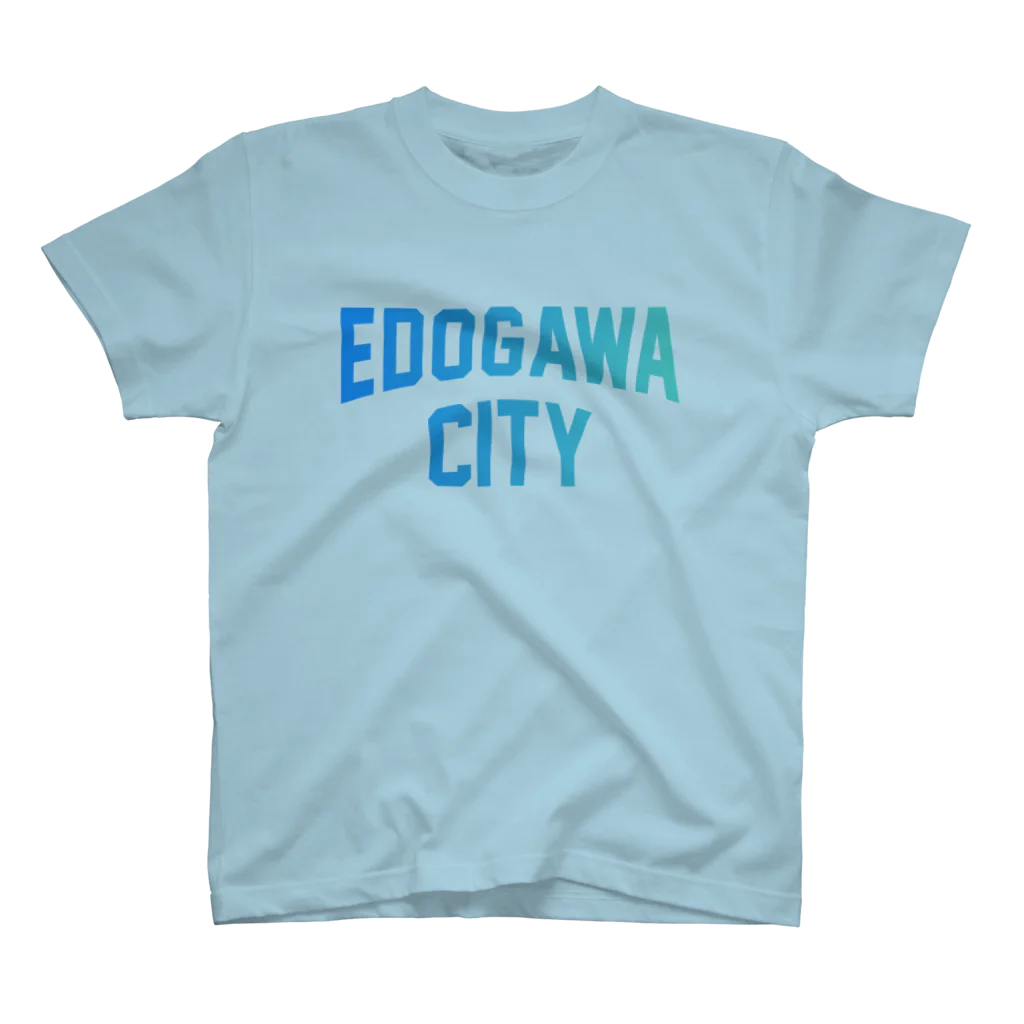 JIMOTO Wear Local Japanの江戸川区 EDOGAWA CITY ロゴブルー Regular Fit T-Shirt
