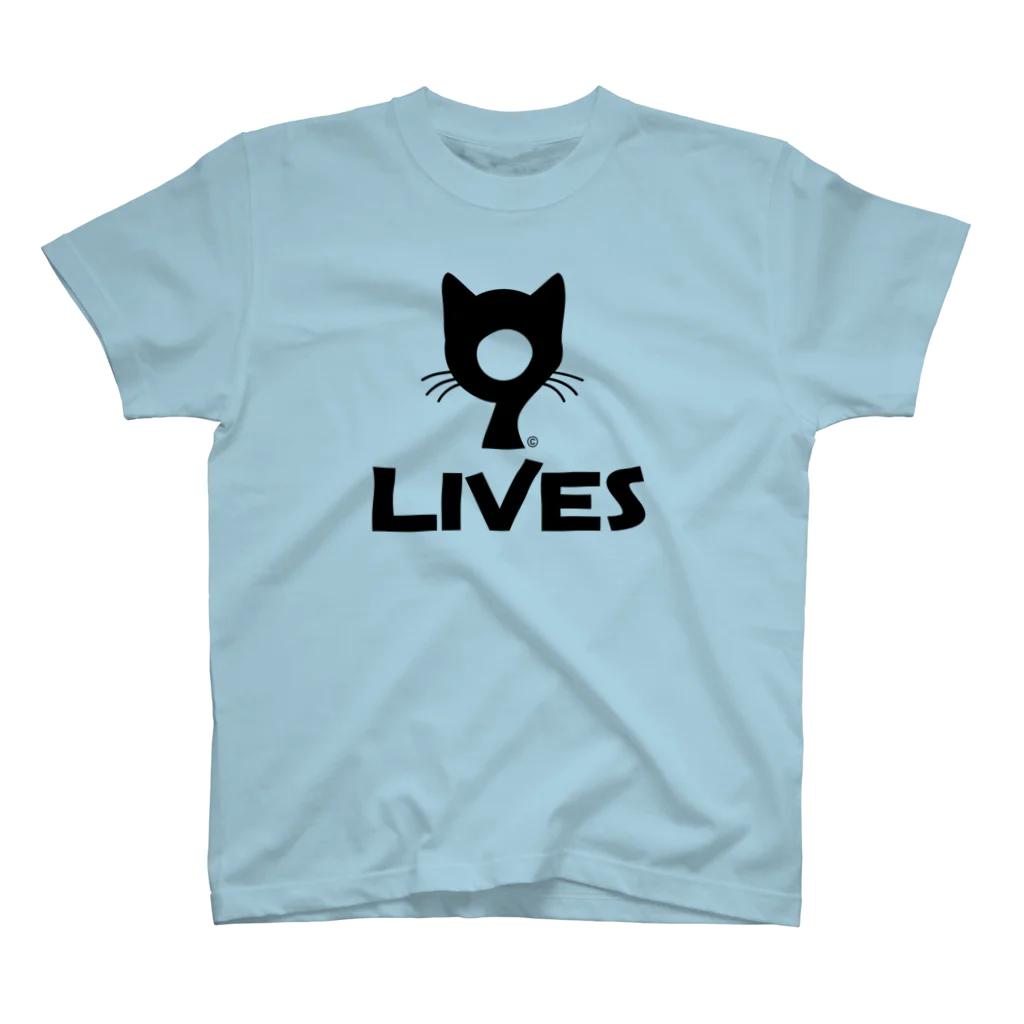 9LIVES 猫たちの王国の9LIVES logo black スタンダードTシャツ