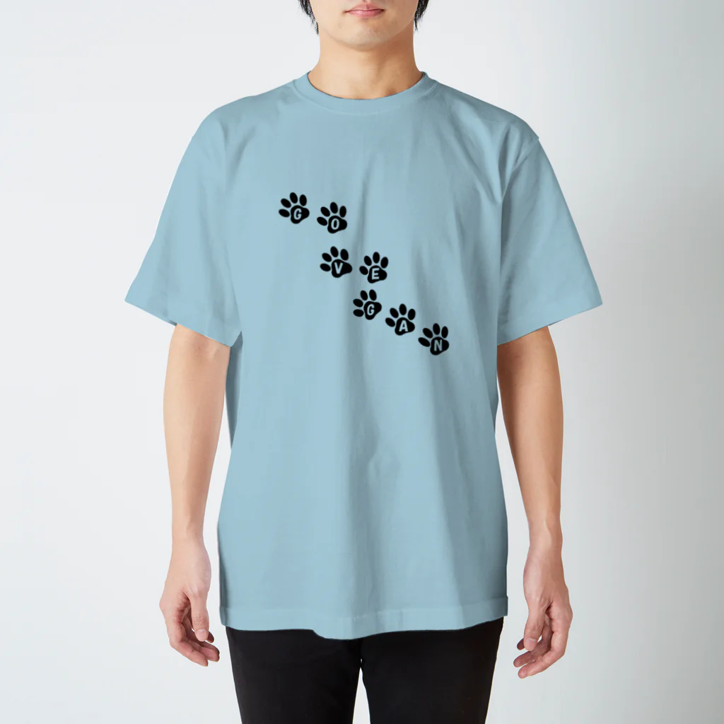 VEGAN SHOP FREEのGO VEGAN 肉球 スタンダードTシャツ