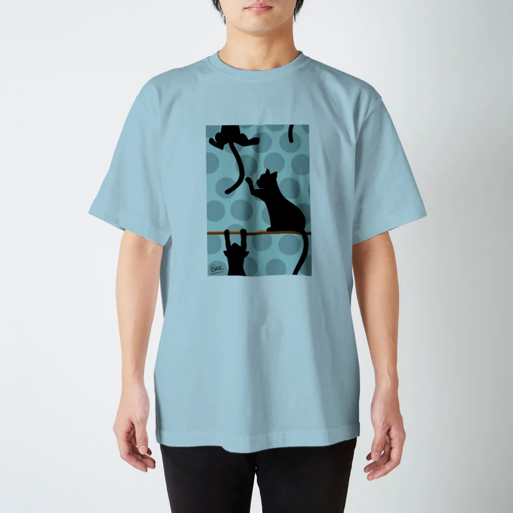 柊の水玉とくろねこ Regular Fit T-Shirt