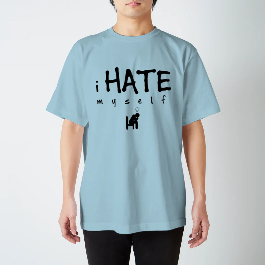 8garage SUZURI SHOPのi HATE myself [Black] スタンダードTシャツ