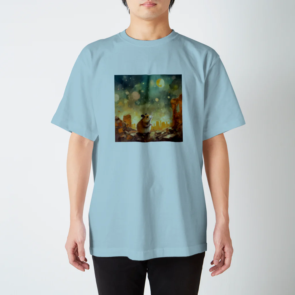 wanpataの荒廃した世界で生きるハムスター スタンダードTシャツ