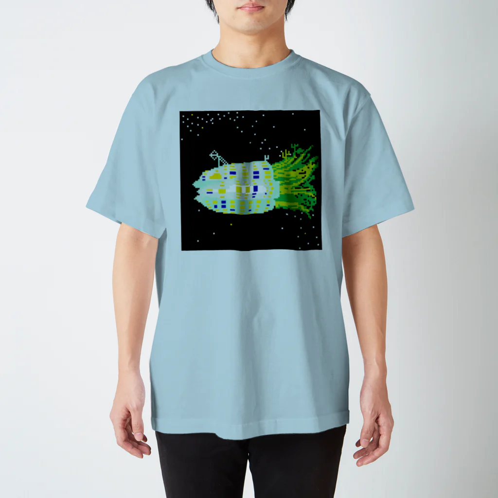 ねむいさかなのお店のドット　大根宇宙ステーション スタンダードTシャツ