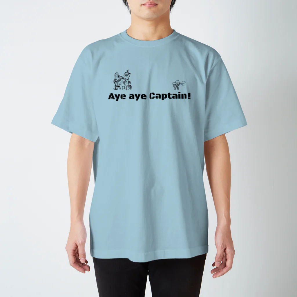 ☠️Captain's BASE☠️の☠️Aye aye captain☠️両面プリント Regular Fit T-Shirt