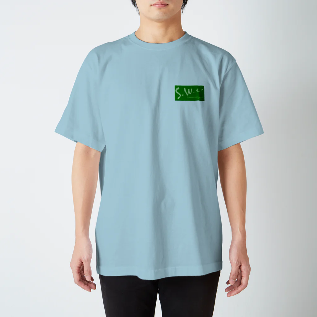 swoグッズのお店🛍️の緑フル&黒ロゴ スタンダードTシャツ