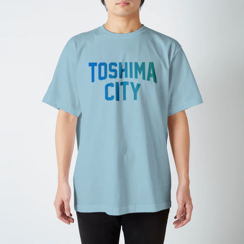 JIMOTO Wear Local Japanの豊島区 TOSHIMA CITY ロゴブルー スタンダードTシャツ
