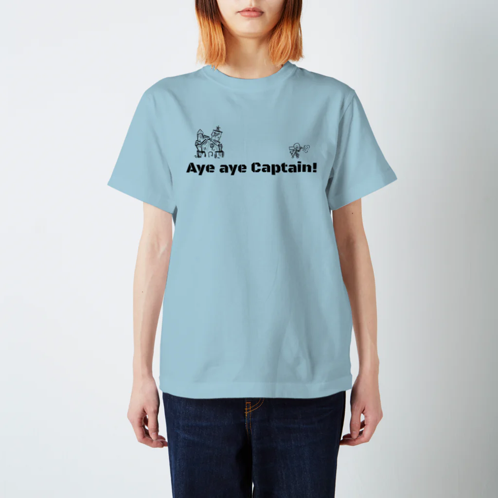 ☠️Captain's BASE☠️の☠️Aye aye captain☠️両面プリント Regular Fit T-Shirt