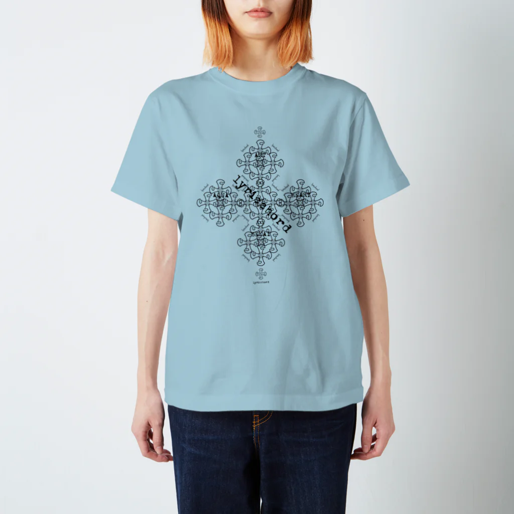 ERIKOERIN ART SHOPのlyricchordクロス黒ライン／ドローイングアート Regular Fit T-Shirt