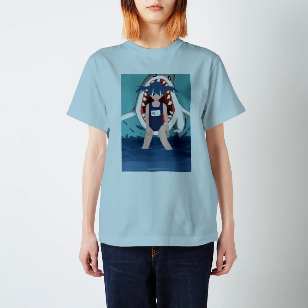 熱血漫画根性会[NMKon-line store]の金井:スク水シャーク Regular Fit T-Shirt