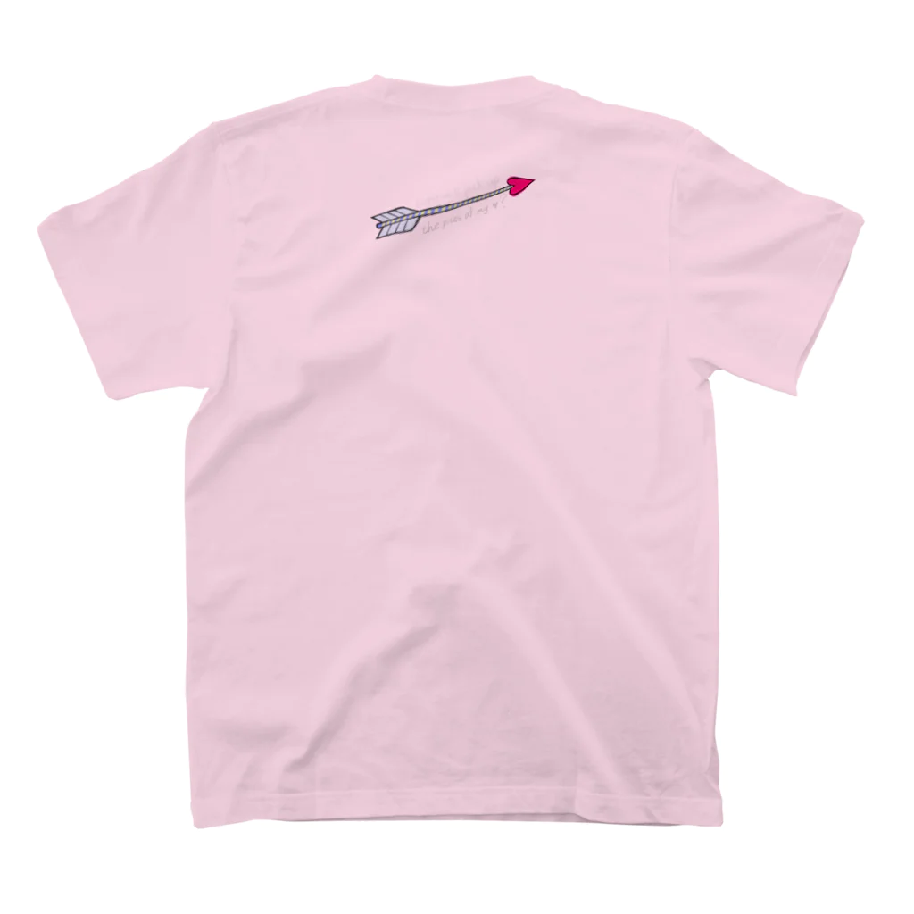 ミョウガ星🪐直送通信販売📡の【Critical Hit to ♡】color: RHODONITE Regular Fit T-Shirtの裏面