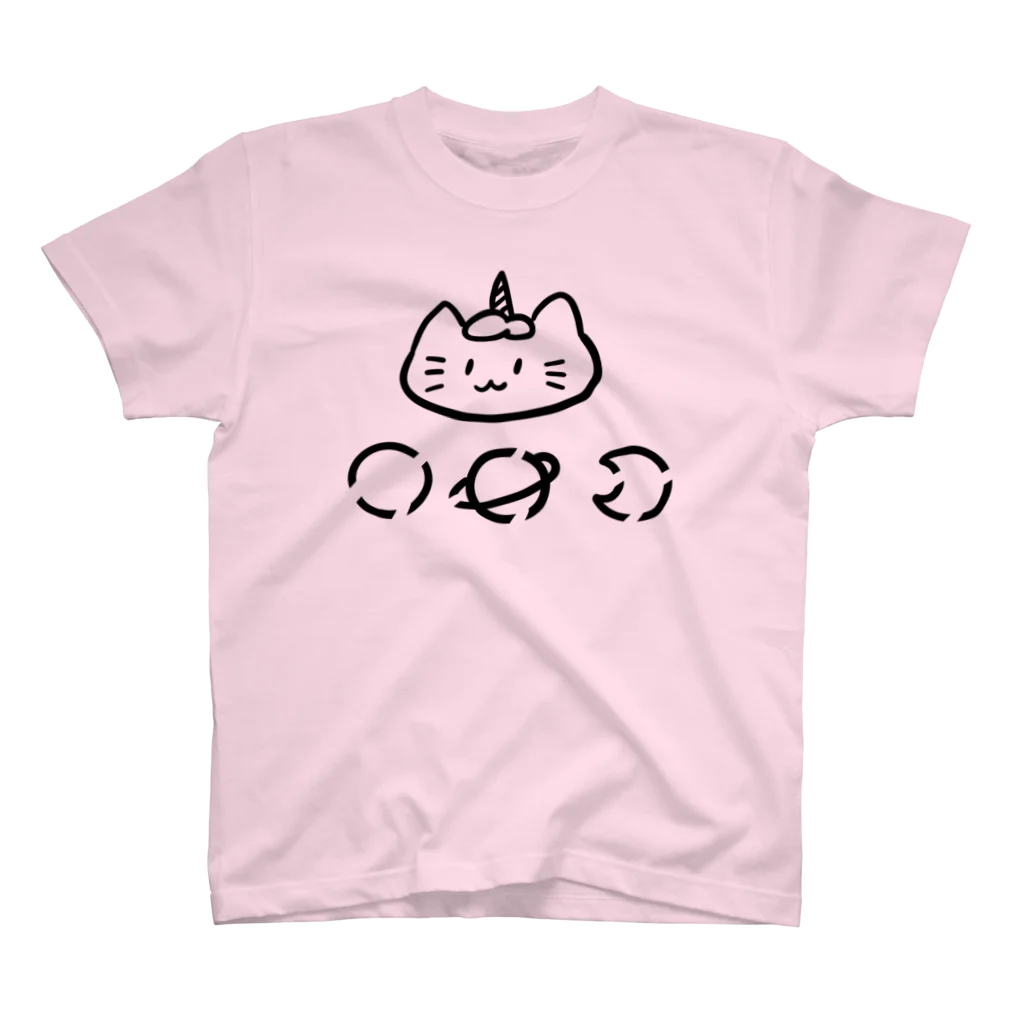 ゆにねこ惑星の🪐ゆにねこ🪐黒線 Regular Fit T-Shirt