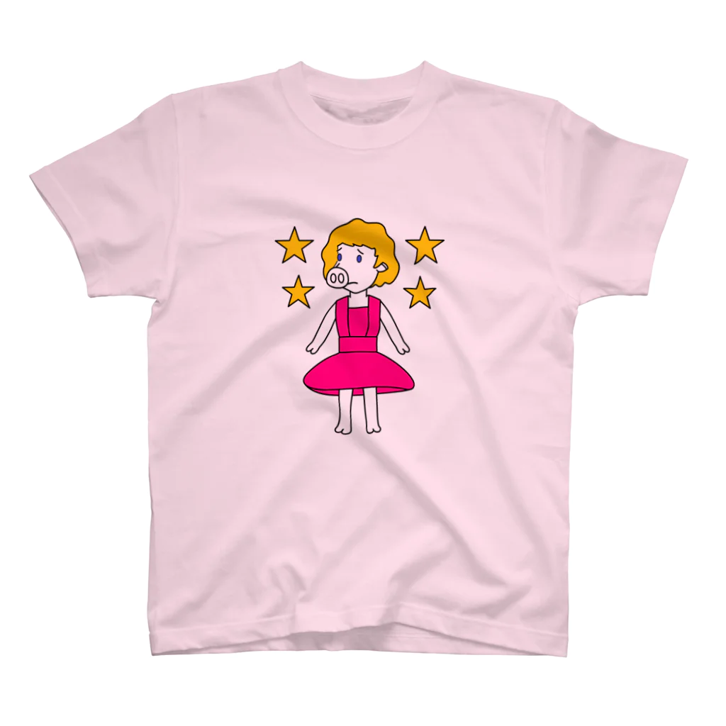 豚人イラストのパンダ武島のちょっとモンローなロースさん Regular Fit T-Shirt
