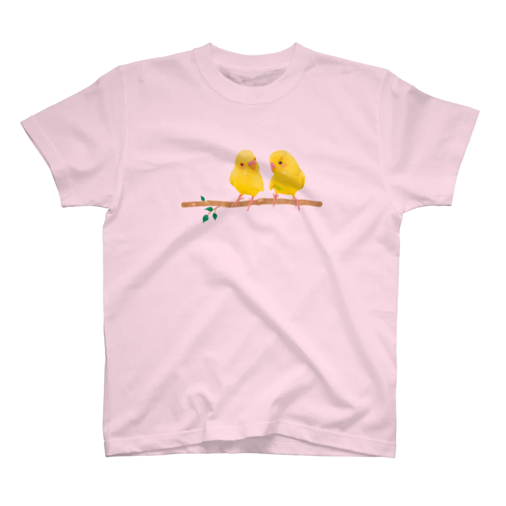 Mi-i-Creの幸せの黄色いセキセイインコ スタンダードTシャツ