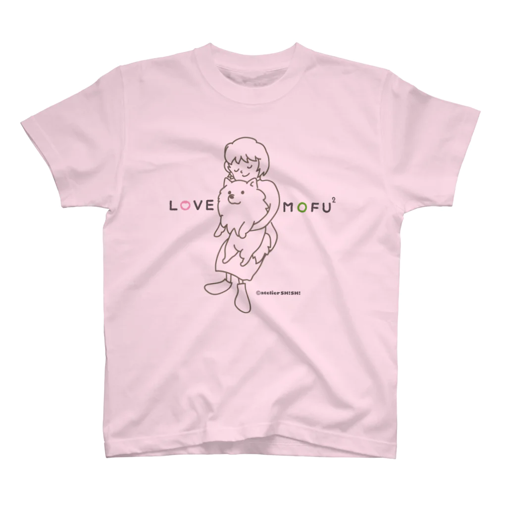 アトリエ・シシのLOVE MOFU2 +piping　モフモフをギュッとね スタンダードTシャツ