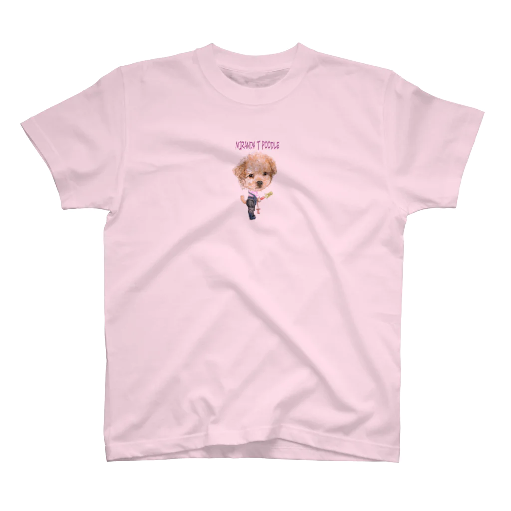 かわいいにゃんことワンコの絵のお店のミランダ.T.プードル スタンダードTシャツ