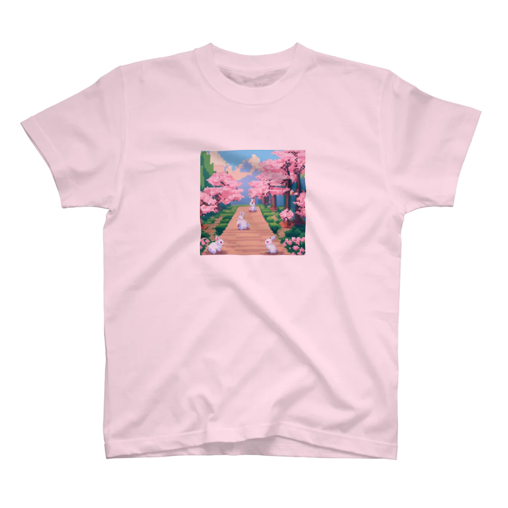 ruiruirのドット絵　子うさぎ　春のお散歩 Regular Fit T-Shirt