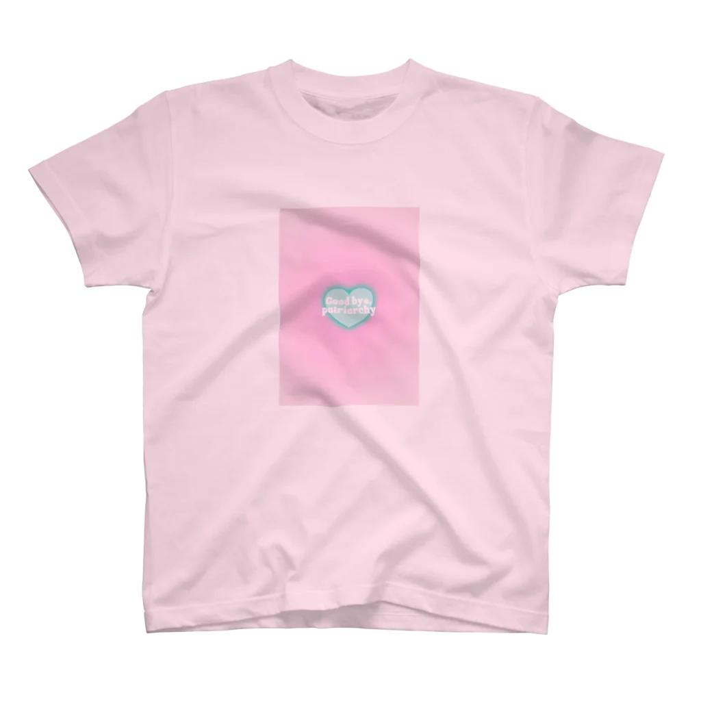 Tokyo feminist galのGood bye, patriarchy - pink × green heart スタンダードTシャツ