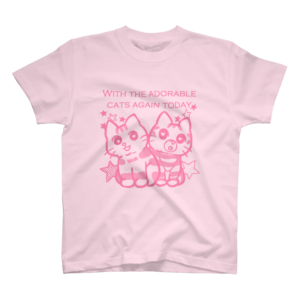 あんこともなか屋さんの今日も可愛い猫たちと共にイラスト スタンダードTシャツ