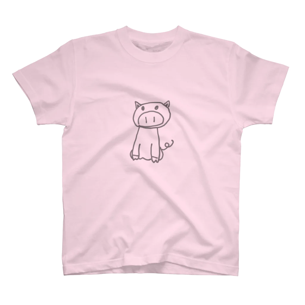 A’s zooのおとぼけブタちゃん Regular Fit T-Shirt