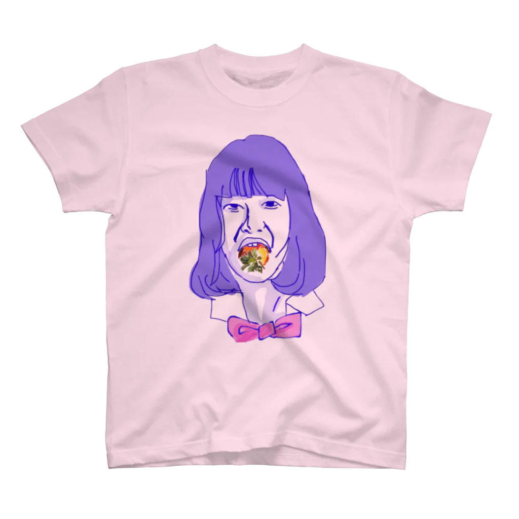 へのいちごをほおばる女 スタンダードTシャツ