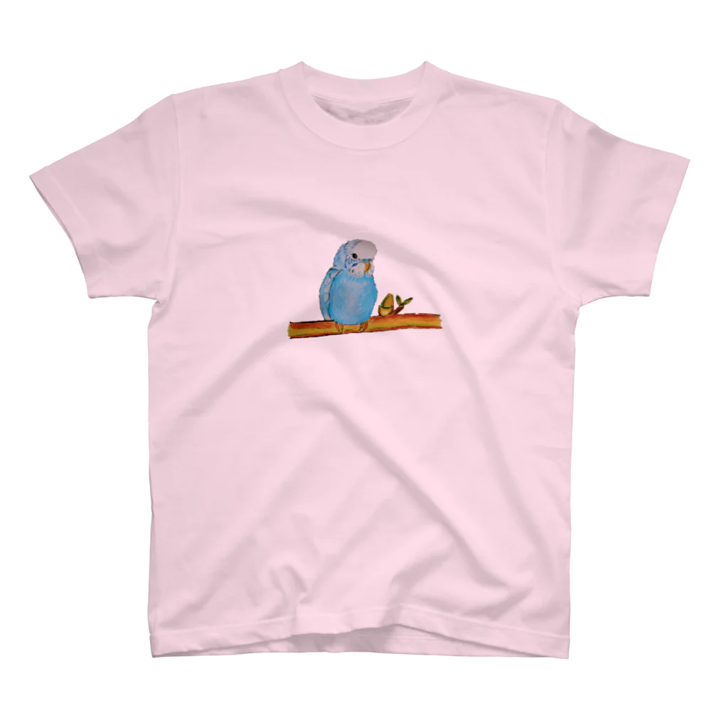 SHIROKOARAのもふもふセキセイインコ スタンダードTシャツ