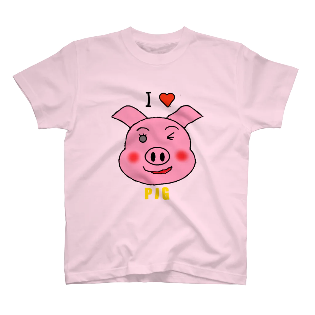 mou2ZOOのI♥PIG Regular Fit T-Shirt