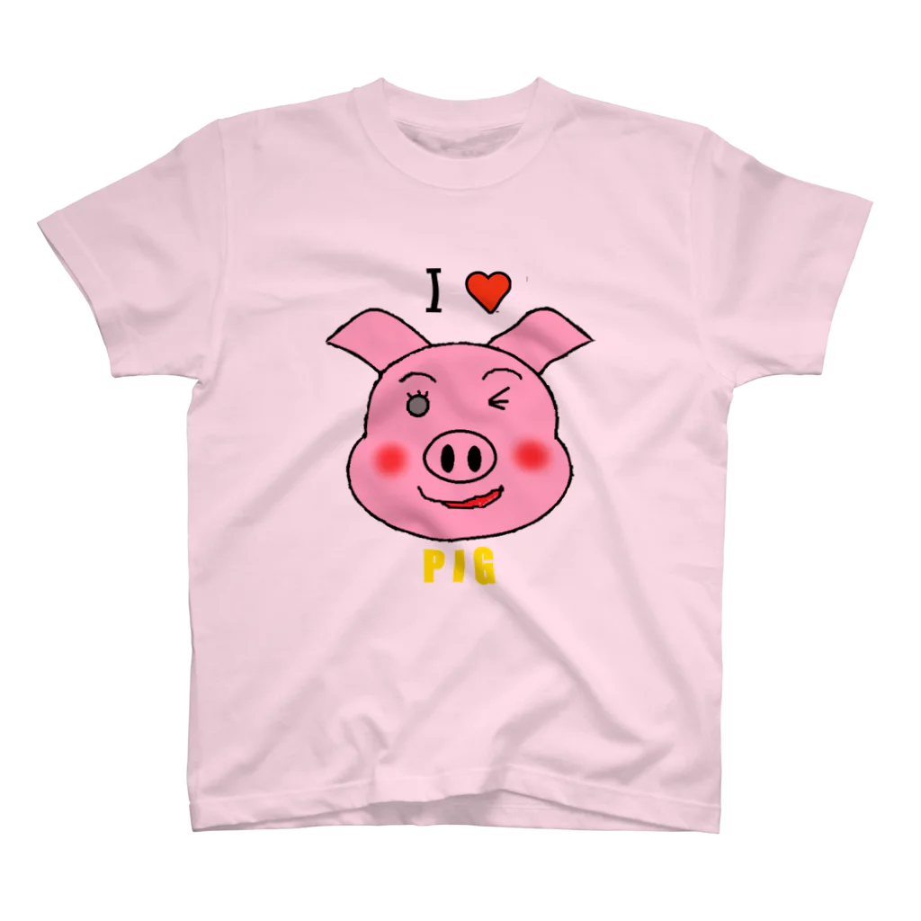 mou2ZOOのI♥PIG スタンダードTシャツ