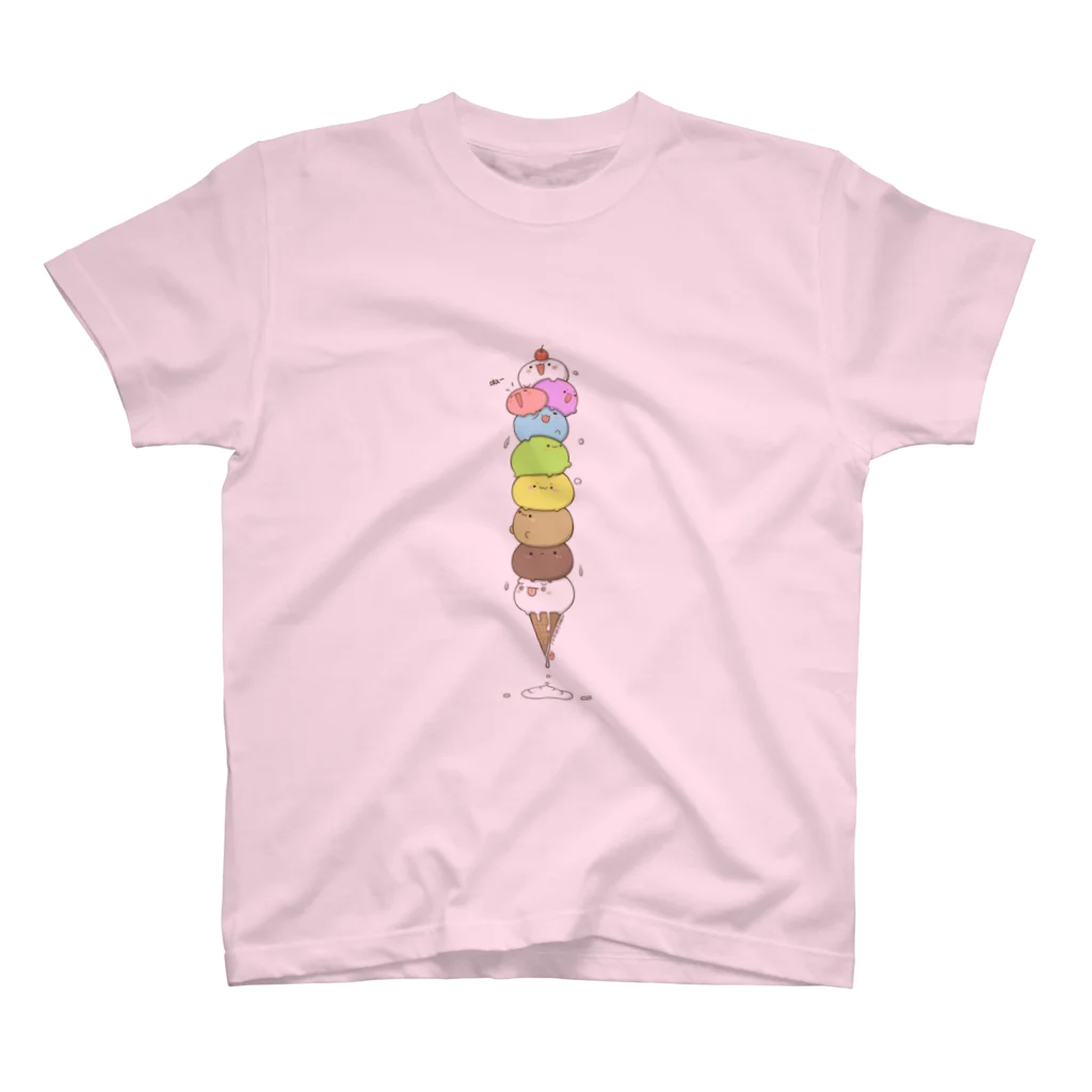 RELAXY の可愛いアイスクリーム10段 スタンダードTシャツ