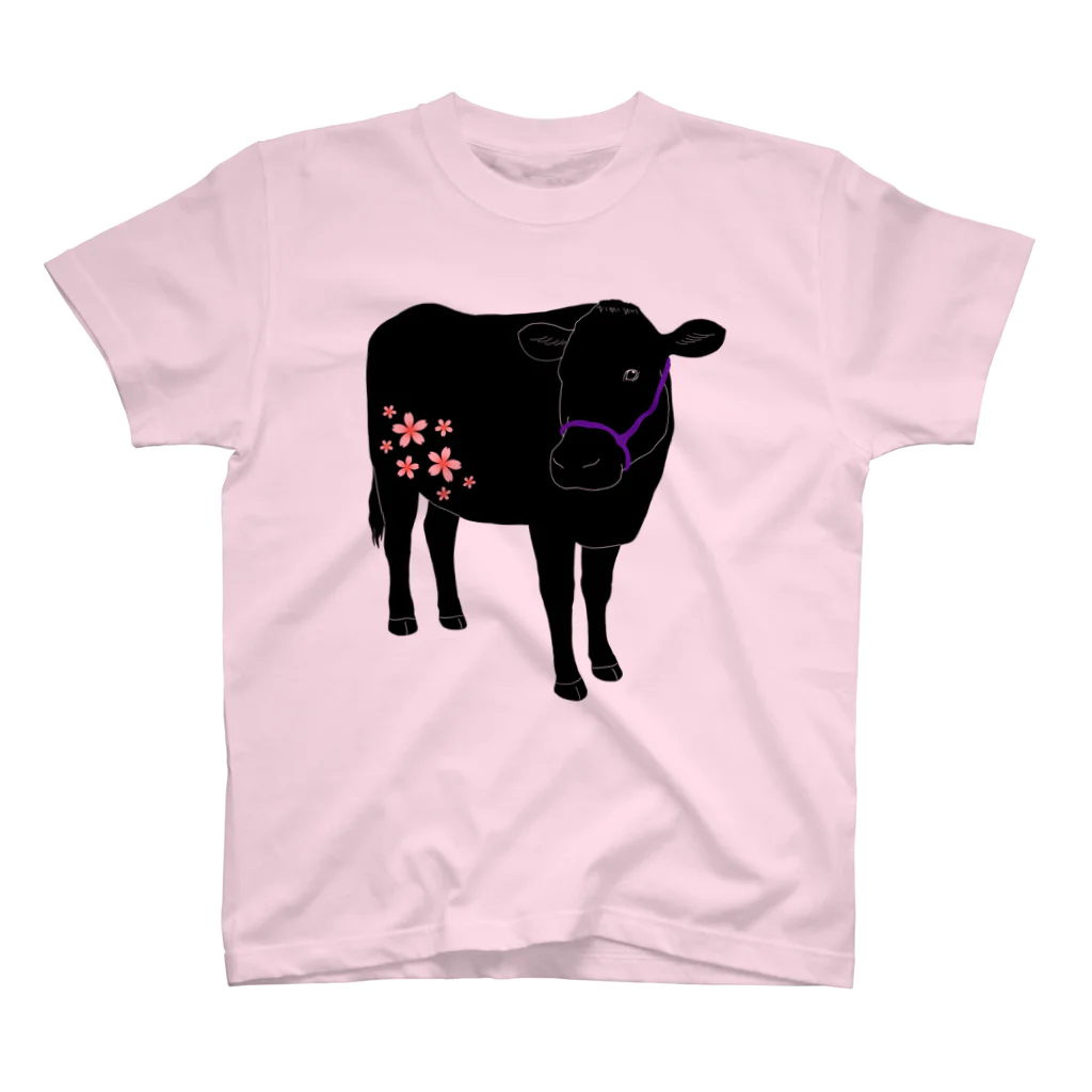 牛絵屋の黒毛和牛 さくら２ スタンダードTシャツ