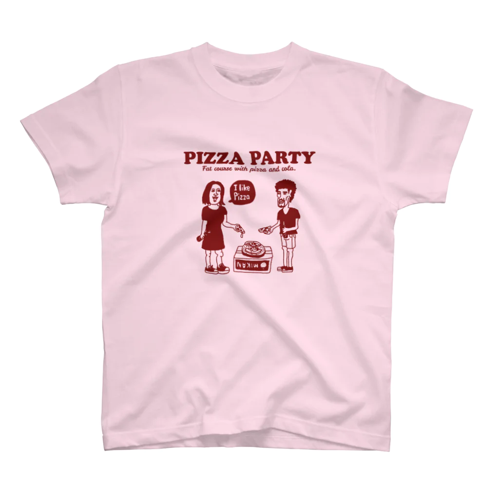 The Eight Wood Marketのピザパーティー（赤） Regular Fit T-Shirt