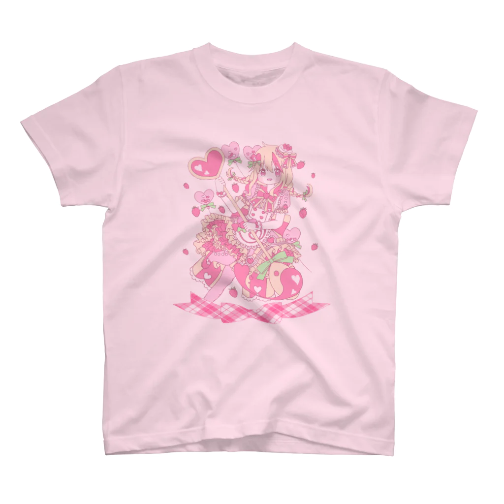 かわいいもののおみせ　いそぎんちゃくのいちごショートケーキの魔法少女 スタンダードTシャツ