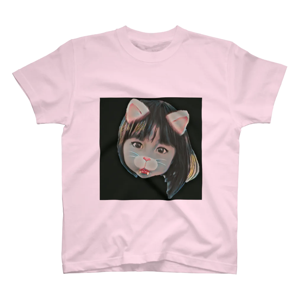 農民投資家いも子の小悪魔ねこちゃん スタンダードTシャツ